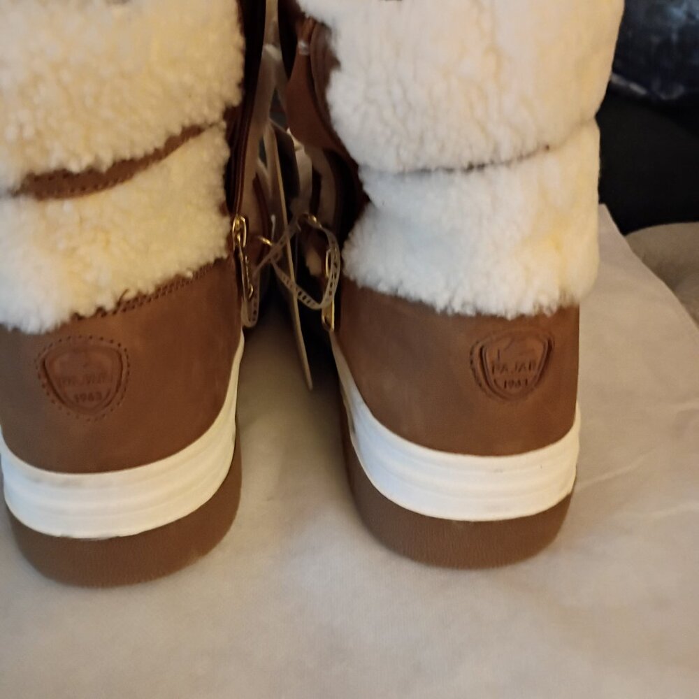 PAJAR  JANIE  WATERPROOF CARMEL/CREAM FAUX FUR SNOW BOOT SZ 10  NWT NWOB - Picture 7 of 11